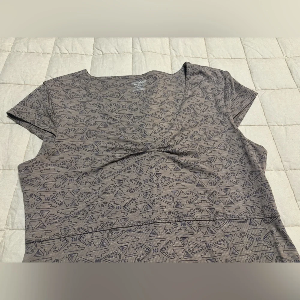 Cap-Sleeve Brown V-Neck Textured Women's Dress